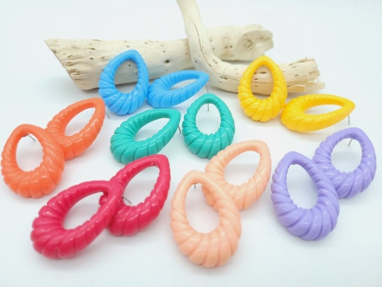 Preview: Tropfen Ohrstecker bunt